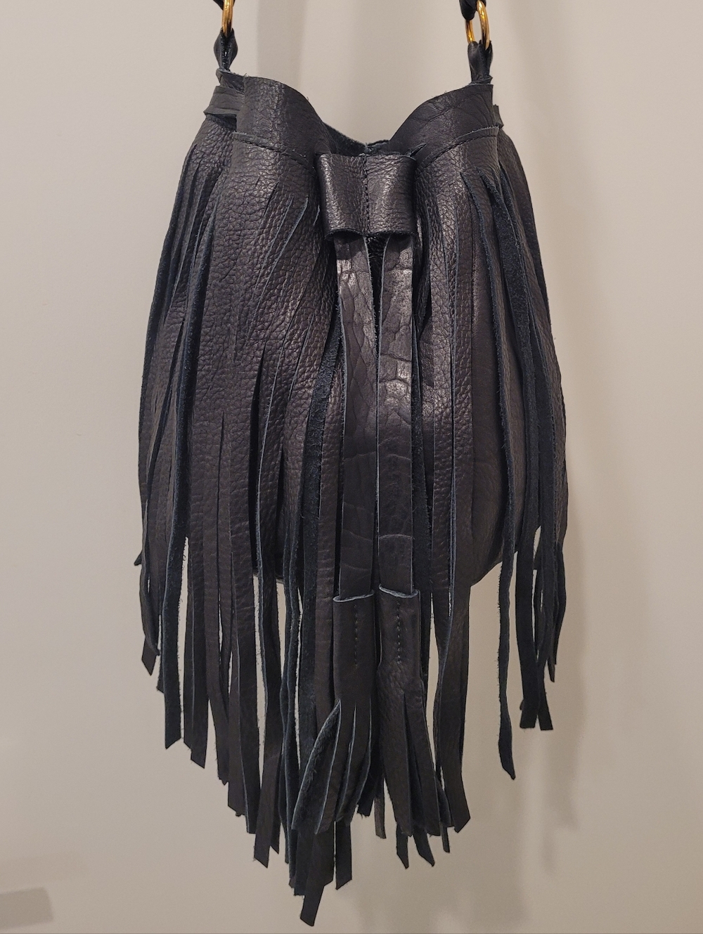 Amazing Leather Handcrafted Fringe Bag - Picture 2 of 8